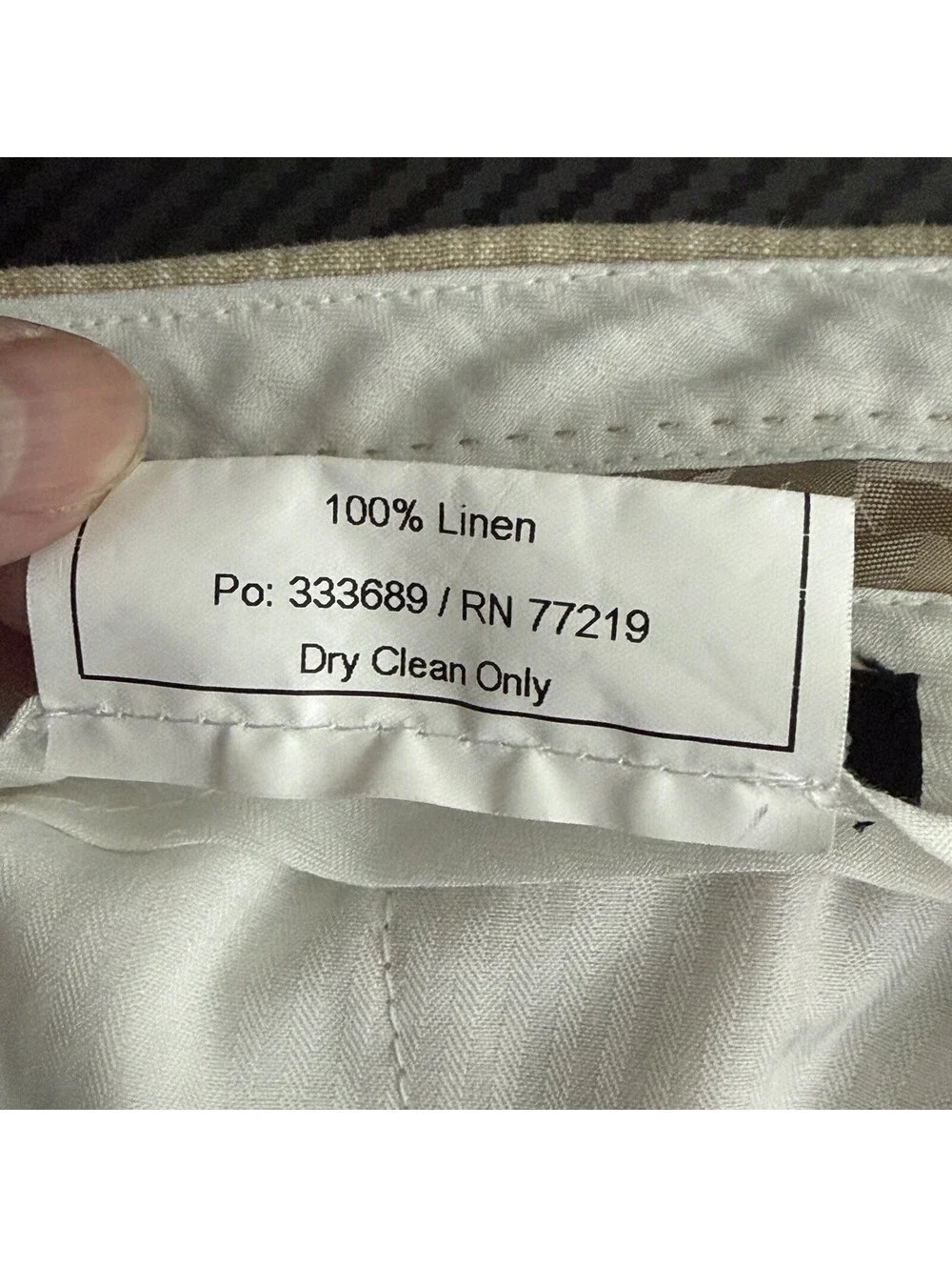 Joseph Abboud Men’s 42 100% Linen Pants Beige Flat Front Casual Coastal Resort